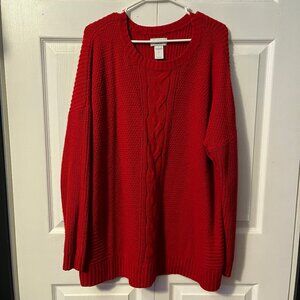 Arizona Jean Co Size 1X Red Knitted Sweater